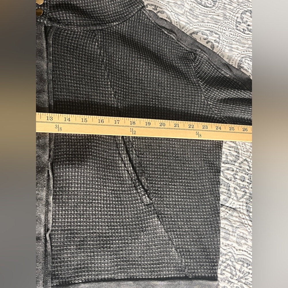 Hard Tail Forever Charcoal Waffle Knit Hoodie Large - Picture 5 of 12